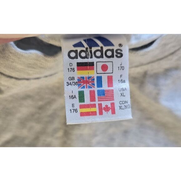 Vintage Adidas T Shirt Youth XL Gray Big Logo - Picture 4 of 7